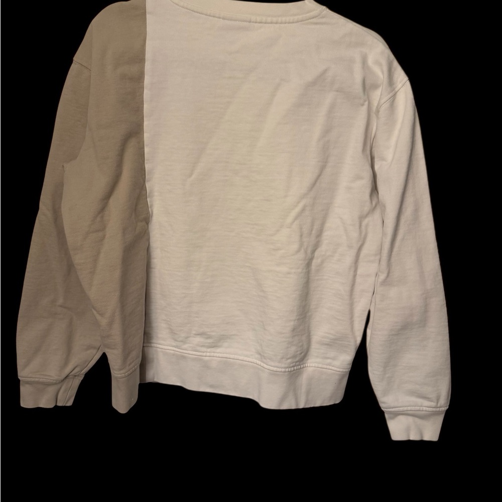 Zara White and Tan Crew Neck Sweater - Picture 4 of 6